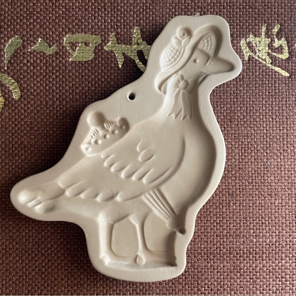 Vintage Stoneware Mother Goose Cookie Mold